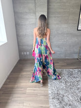 Cargar imagen en el visor de la galería, Maretta - Vestido largo plisado azul multicolor

