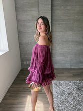 Cargar imagen en el visor de la galería, Zalema - Vestido mini con manga morado
