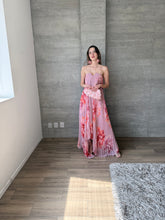 Cargar imagen en el visor de la galería, Maretta - Vestido largo plisado rosa multicolor
