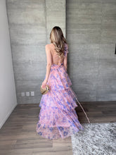 Cargar imagen en el visor de la galería, Melora - Vestido largo de tul rosa floral
