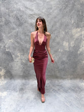 Cargar imagen en el visor de la galería, Loren - Vestido largo de satin color malva
