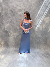 Cargar imagen en el visor de la galería, Ariella - Vestido largo de satín azul polvo
