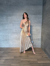 Cargar imagen en el visor de la galería, Eclipse - Vestido midi plisado champagne
