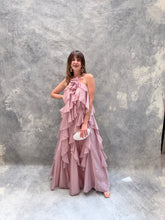 Cargar imagen en el visor de la galería, Rosaleda - Vestido largo de olanes en capas color malva
