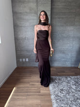 Cargar imagen en el visor de la galería, Celina - Vestido largo cafe
