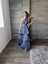 Cargar imagen en el visor de la galería, Sapphira - Vestido largo de tul azul pizarra
