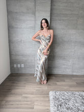 Cargar imagen en el visor de la galería, Marble - Vestido largo print marmól esmeralda
