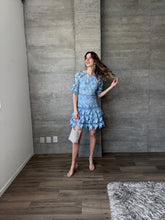 Cargar imagen en el visor de la galería, Clarette - Vestido mini crochet azul
