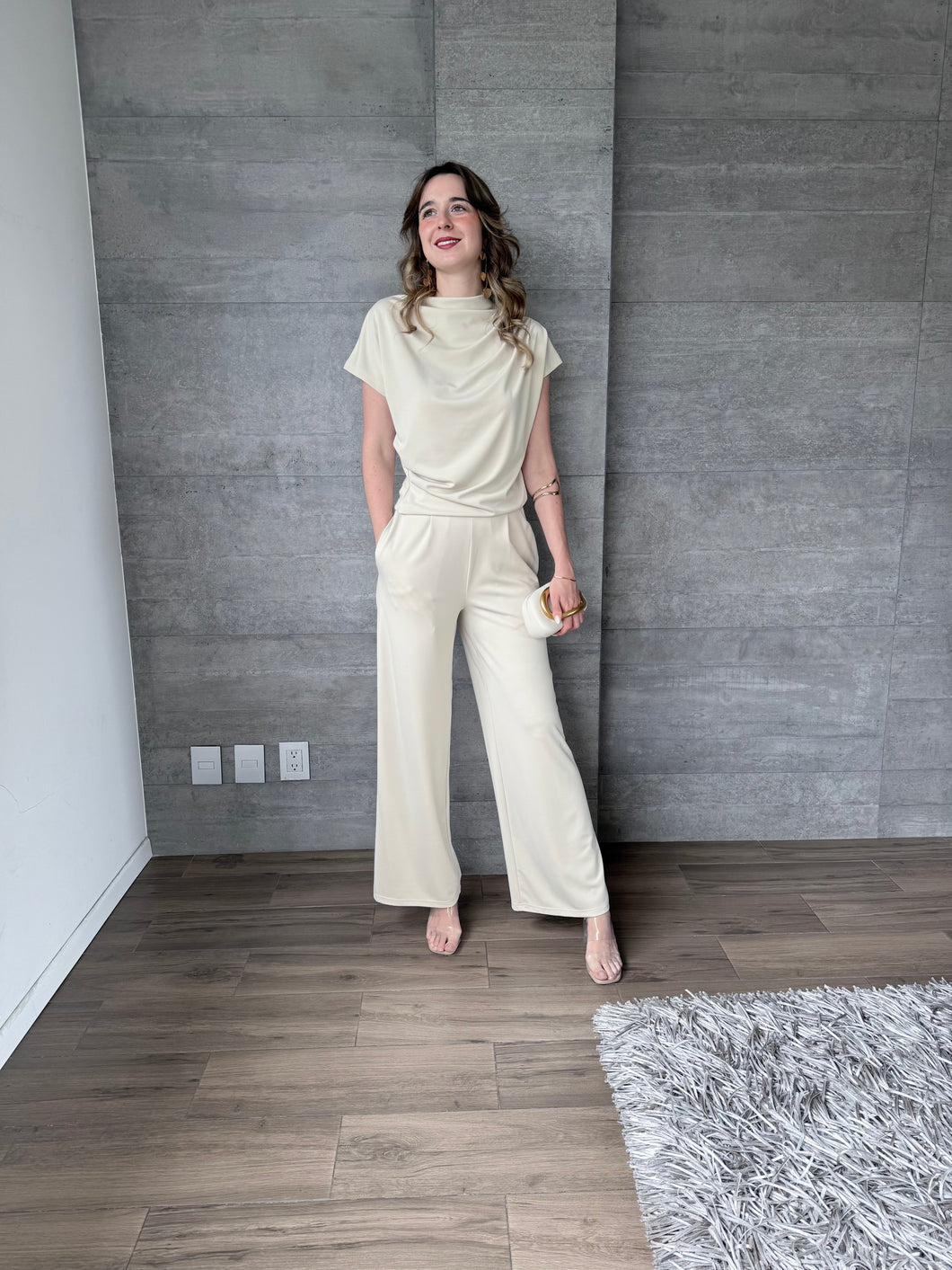 Nerina - Set de dos piezas beige