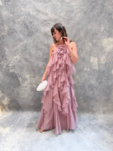 Cargar imagen en el visor de la galería, Rosaleda - Vestido largo de olanes en capas color malva
