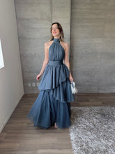 Cargar imagen en el visor de la galería, Barroca  - Vestido largo de tul azul pizarra
