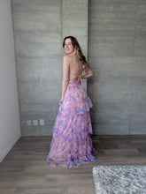 Cargar imagen en el visor de la galería, Melora - Vestido largo de tul rosa floral
