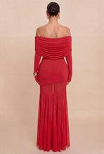 Cargar imagen en el visor de la galería, Zinnia - Vestido largo con mangas rojo
