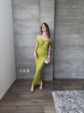 Cargar imagen en el visor de la galería, Amandina - Vestido largo strapless verde

