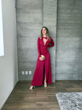 Cargar imagen en el visor de la galería, Yara - Vestido largo con manga color vino
