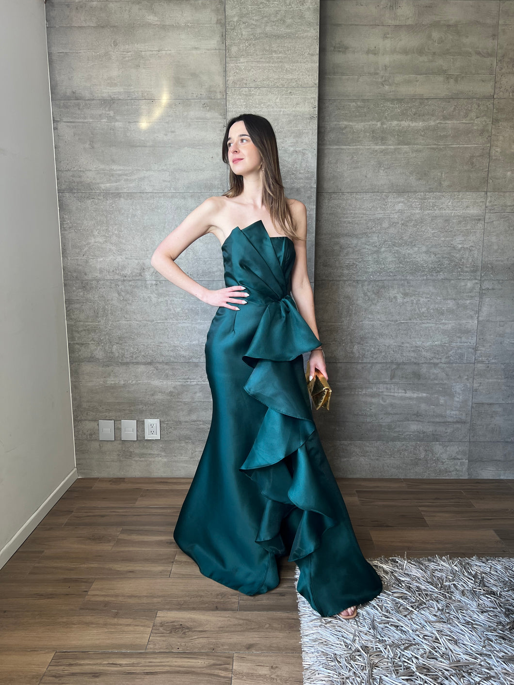 Isadora - Vestido verde strapless