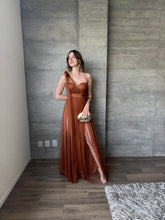 Cargar imagen en el visor de la galería, Jimena - Vestido largo de tul color  terracota
