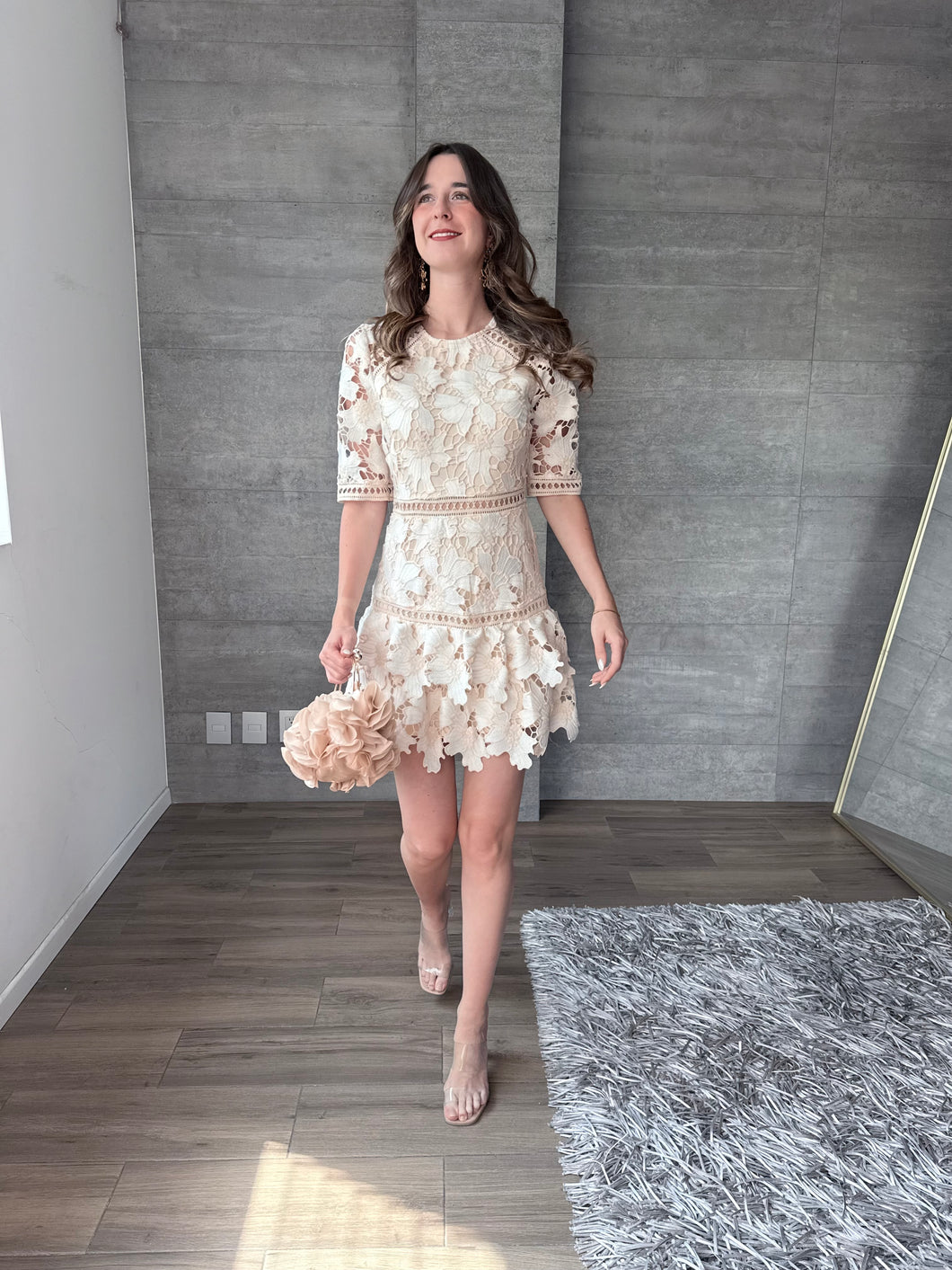 Sophia - Vestido corto nude