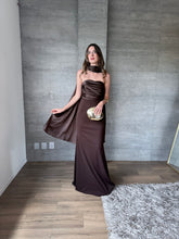 Cargar imagen en el visor de la galería, Celina - Vestido largo cafe
