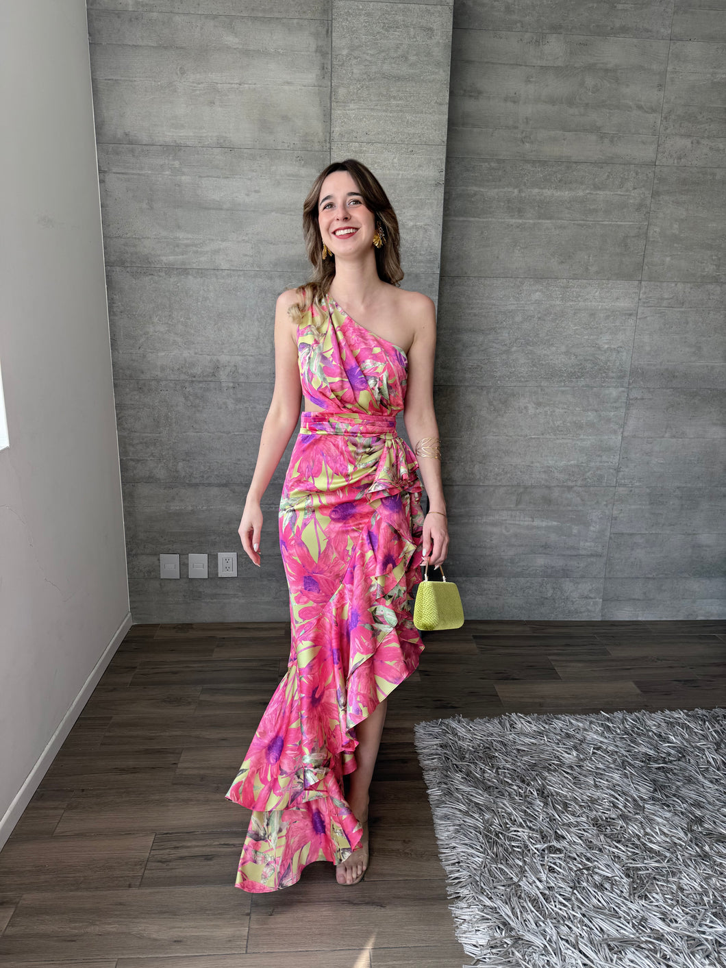 Alice - Vestido largo floral rosa