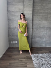 Cargar imagen en el visor de la galería, Amandina - Vestido largo strapless verde

