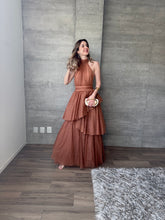 Cargar imagen en el visor de la galería, Barroca - Vestido largo de tul terracota
