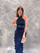 Cargar imagen en el visor de la galería, Eleonora - Vestido largo halter azul marino
