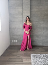 Cargar imagen en el visor de la galería, Daphne - Vestido largo con moño en espalda rosa
