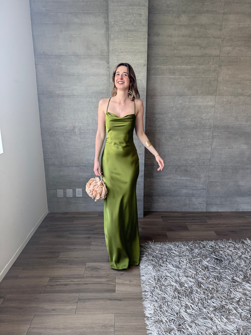 Maja - Vestido largo olivo