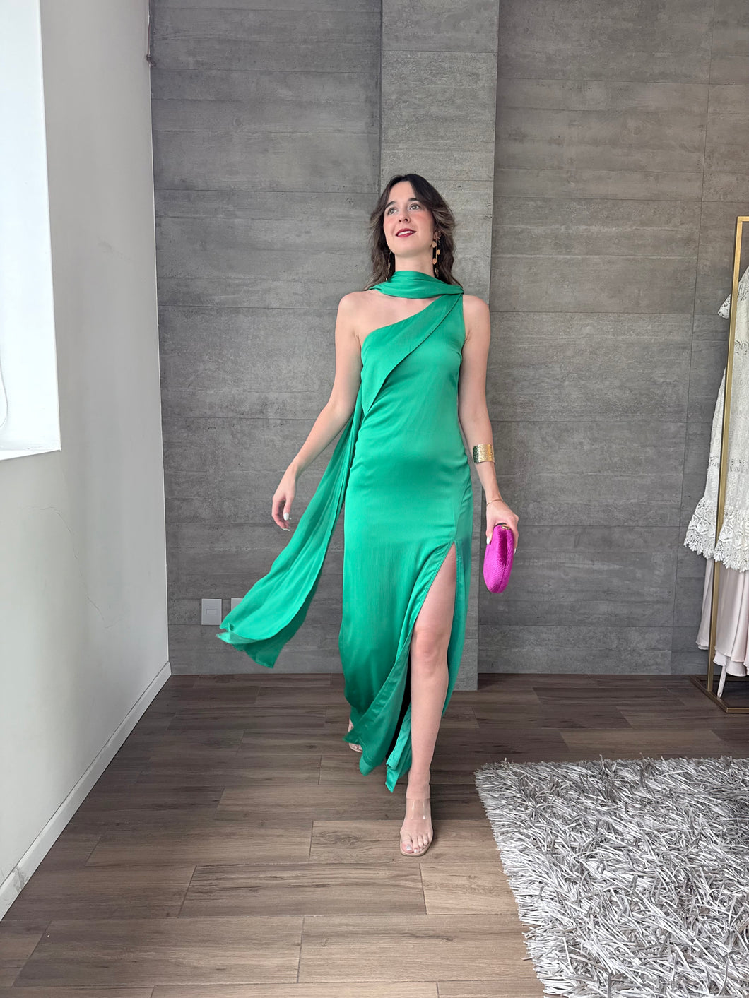Clio - Vestido largo verde