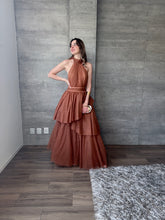 Cargar imagen en el visor de la galería, Barroca - Vestido largo de tul terracota
