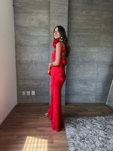 Cargar imagen en el visor de la galería, Francesca - Vestido satinado rojo

