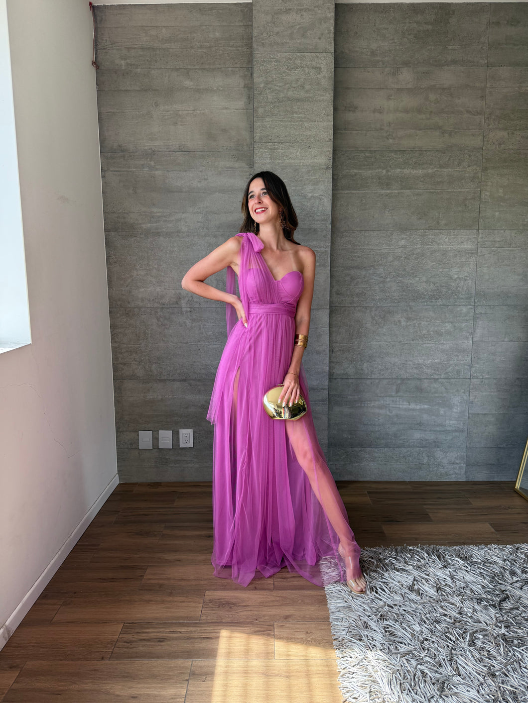 Jimena - Vestido de tul color orquidea