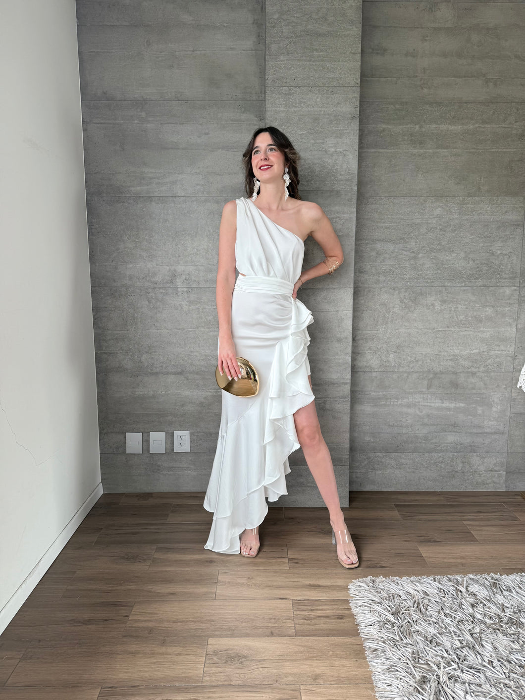 Galatea  - Vestido satinado blanco