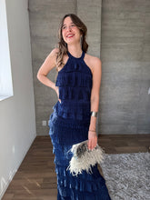 Cargar imagen en el visor de la galería, Eleonora - Vestido largo halter azul marino
