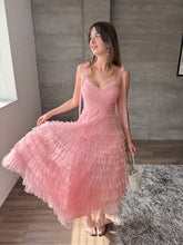 Cargar imagen en el visor de la galería, Lena - Vestido midi de tul rosa claro
