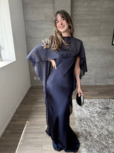 Cargar imagen en el visor de la galería, Sodi - Vestido largo strapless satinado marino
